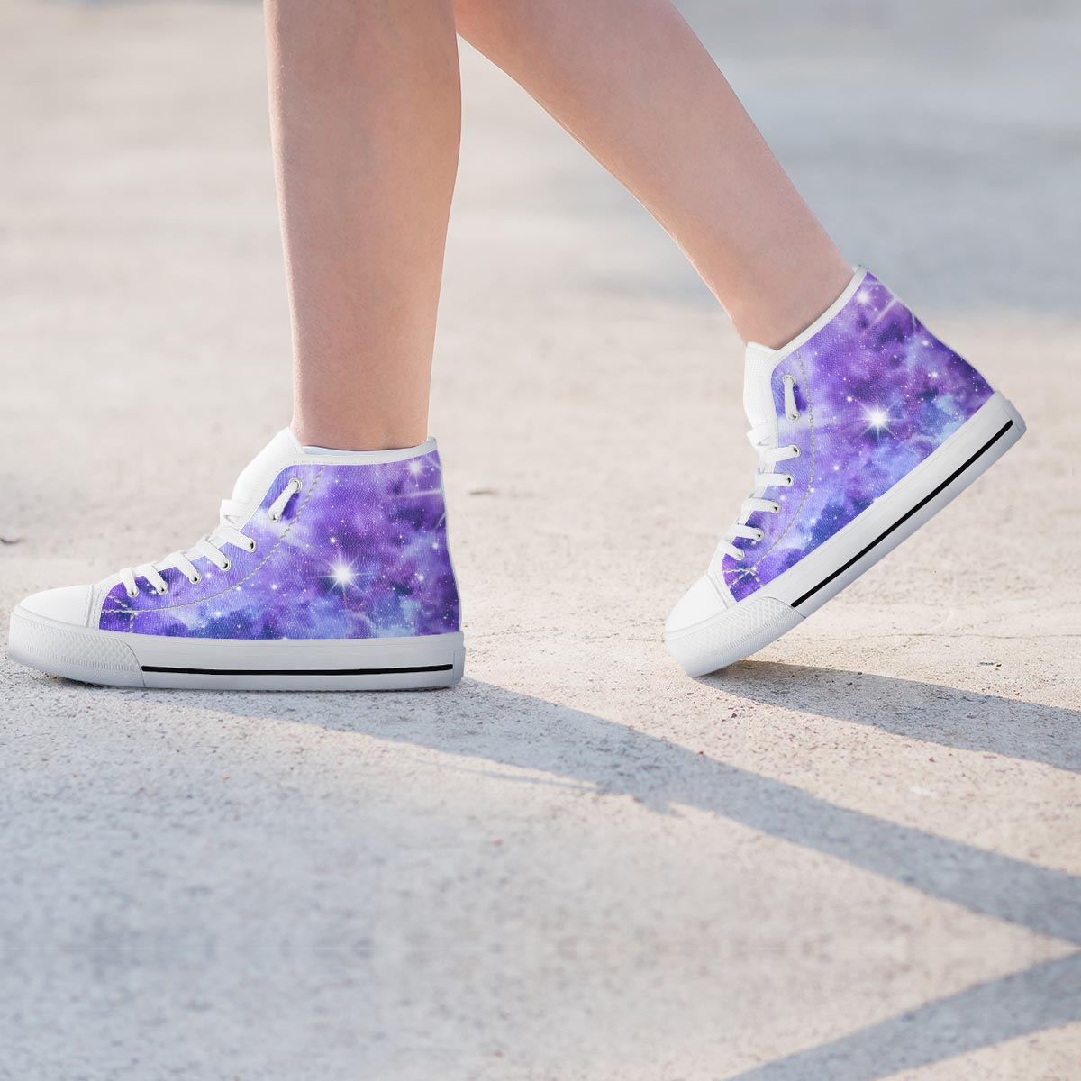 Purple Universe Galaxy Women's High Top Shoes-grizzshop