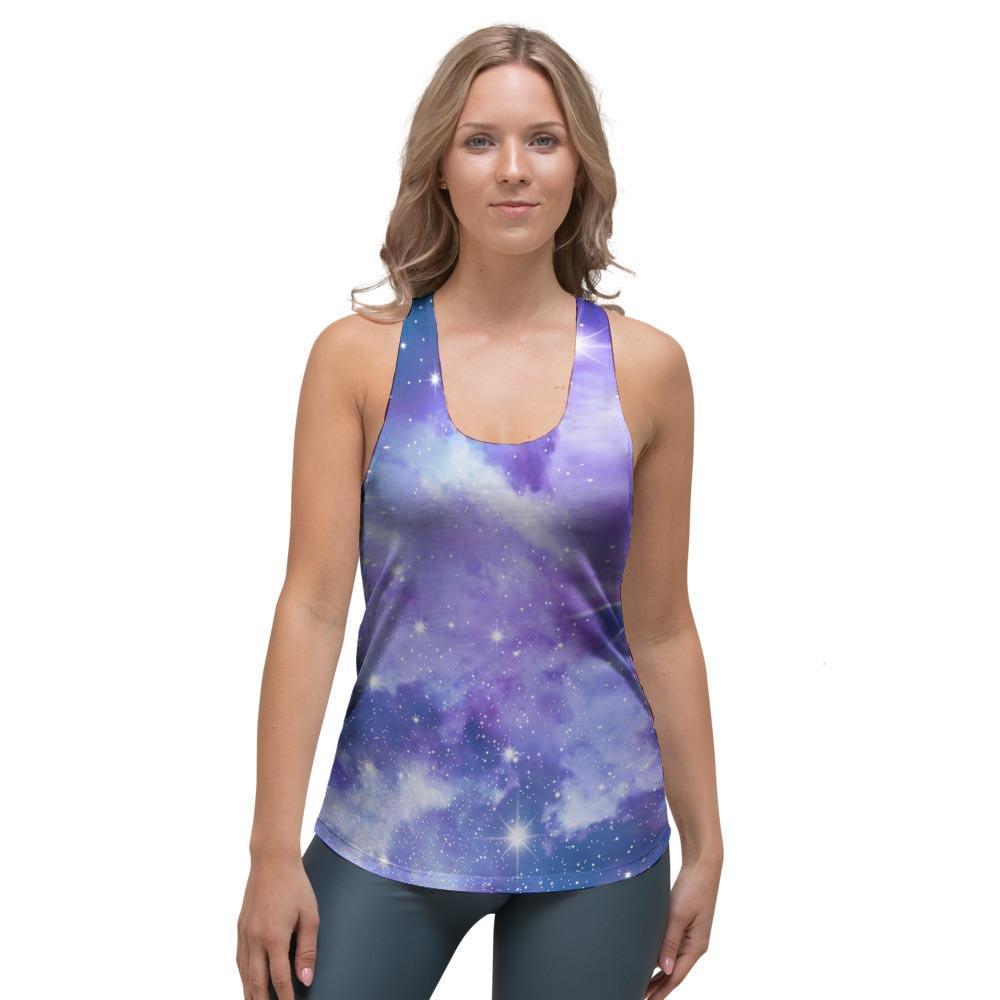 Purple Universe Galaxy Women's Racerback Tank Top-grizzshop