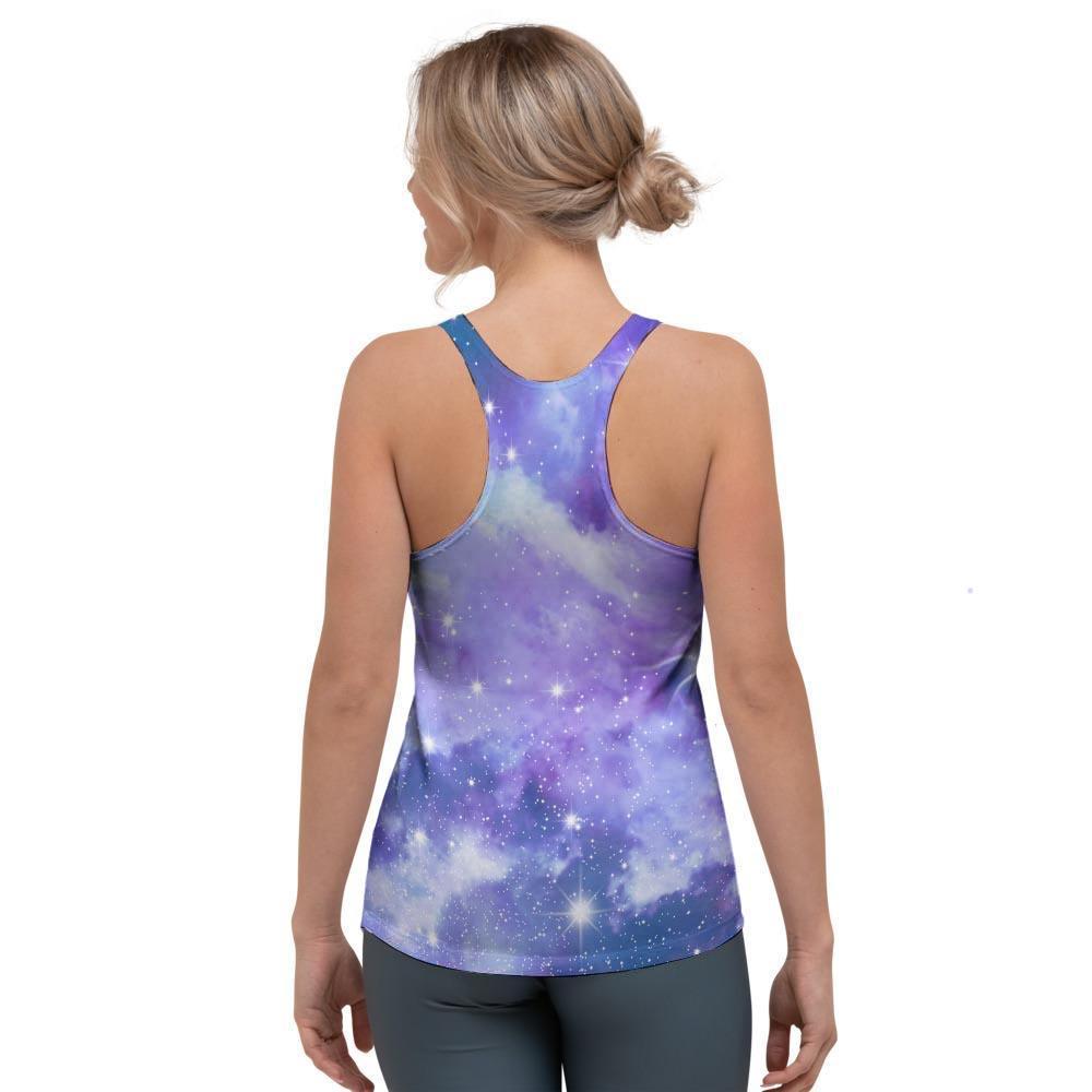 Purple Universe Galaxy Women's Racerback Tank Top-grizzshop