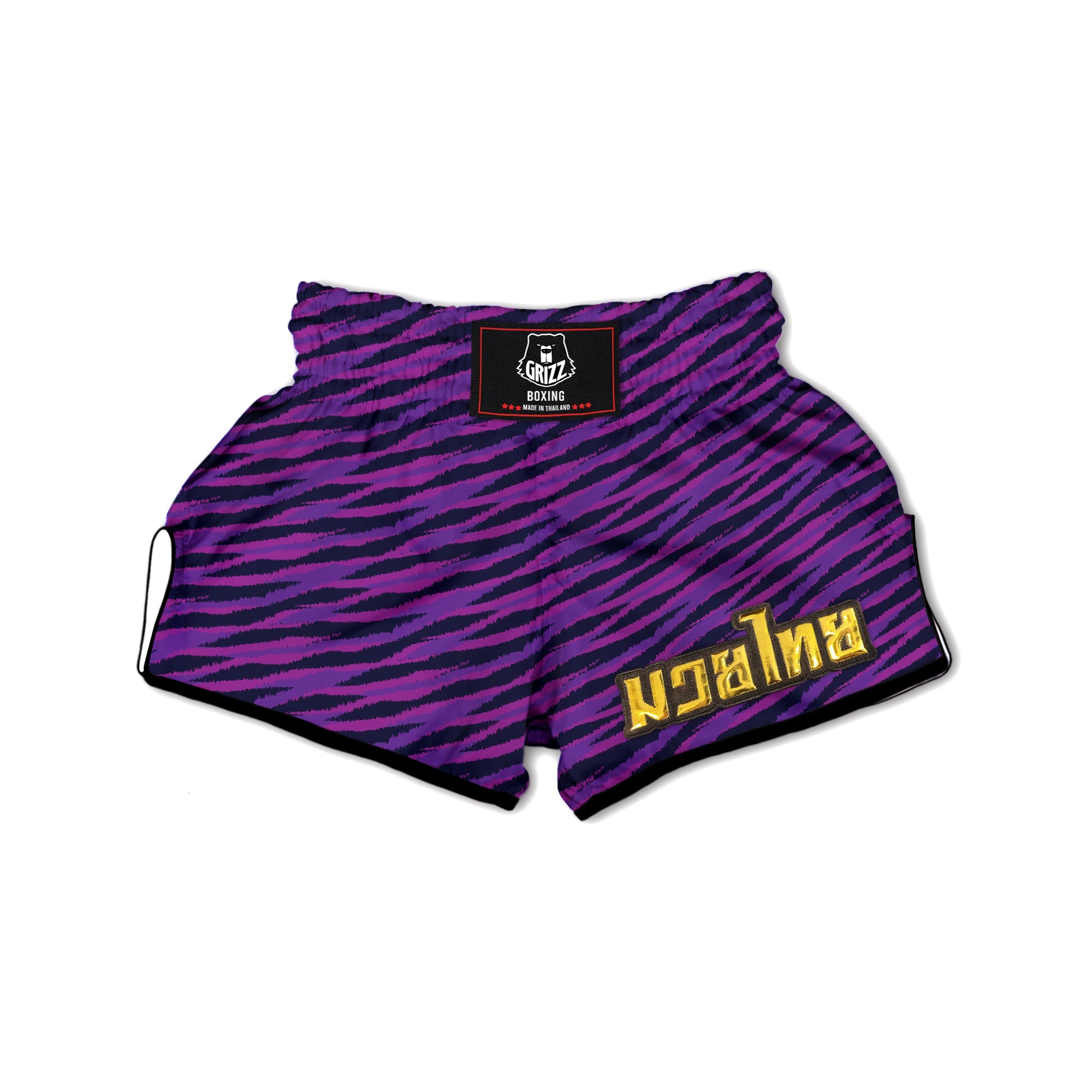 Purple Zebra Print Muay Thai Boxing Shorts-grizzshop