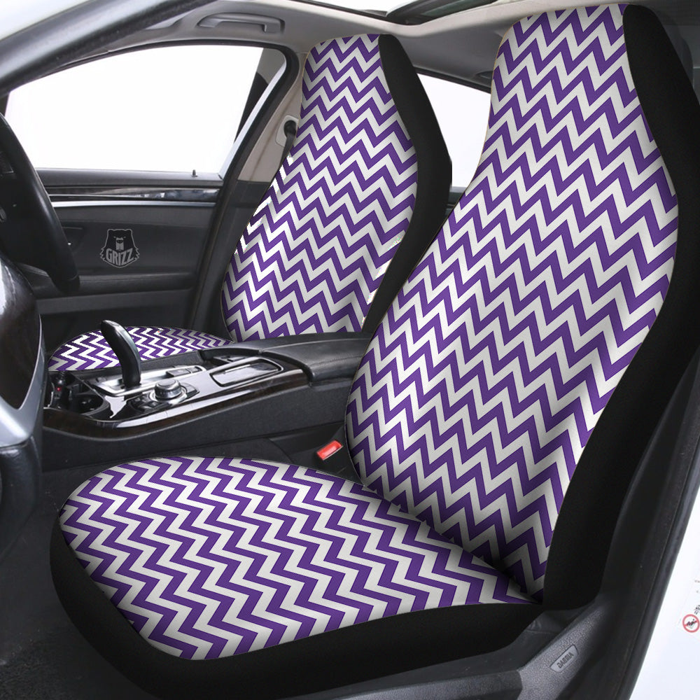 Purple Zigzag Print Pattern Car Seat Covers-grizzshop