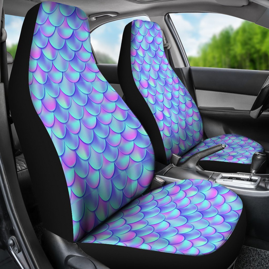Purple Mermaid Teal Scales Universal Fit Car Seat Cover-grizzshop