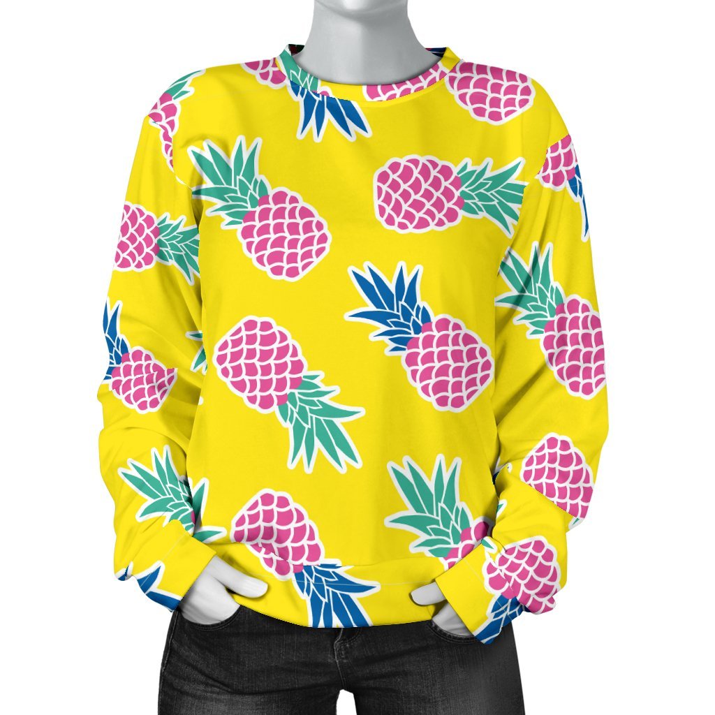 Purple Pineapple Print Sweatshirt-grizzshop