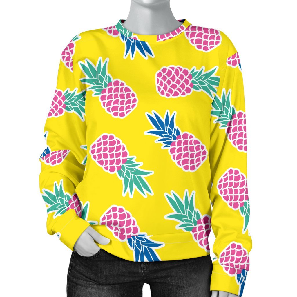 Purple Pineapple Print Sweatshirt-grizzshop