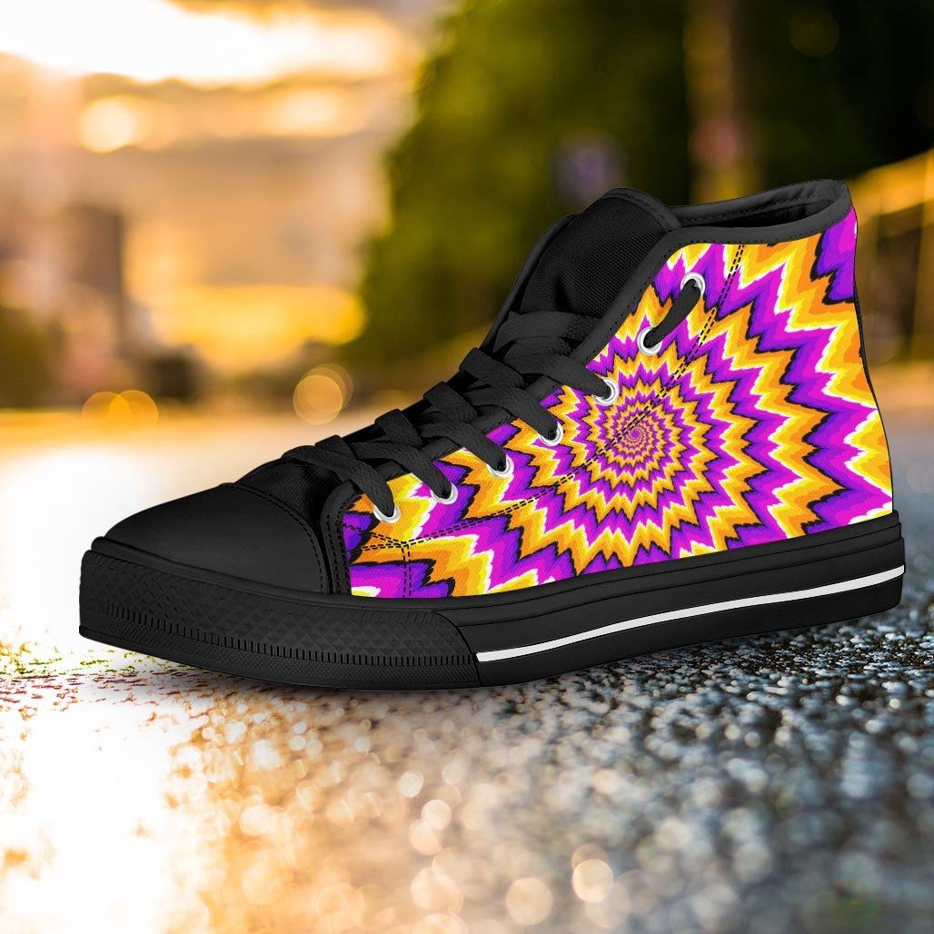 Purple Psychedelic Optical illusion Women's High Top Shoes-grizzshop