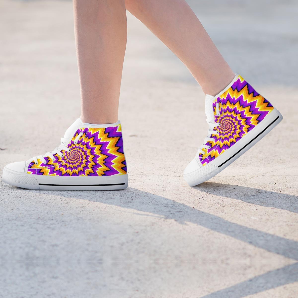 Purple Psychedelic Optical illusion Women's High Top Shoes-grizzshop