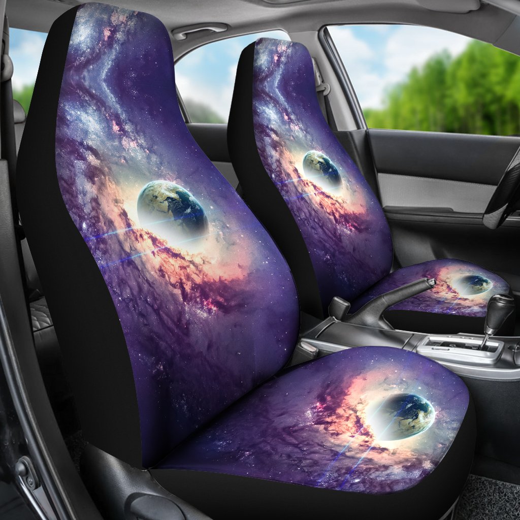 Purple Stardust Galaxy Space Print Universal Fit Car Seat Cover-grizzshop