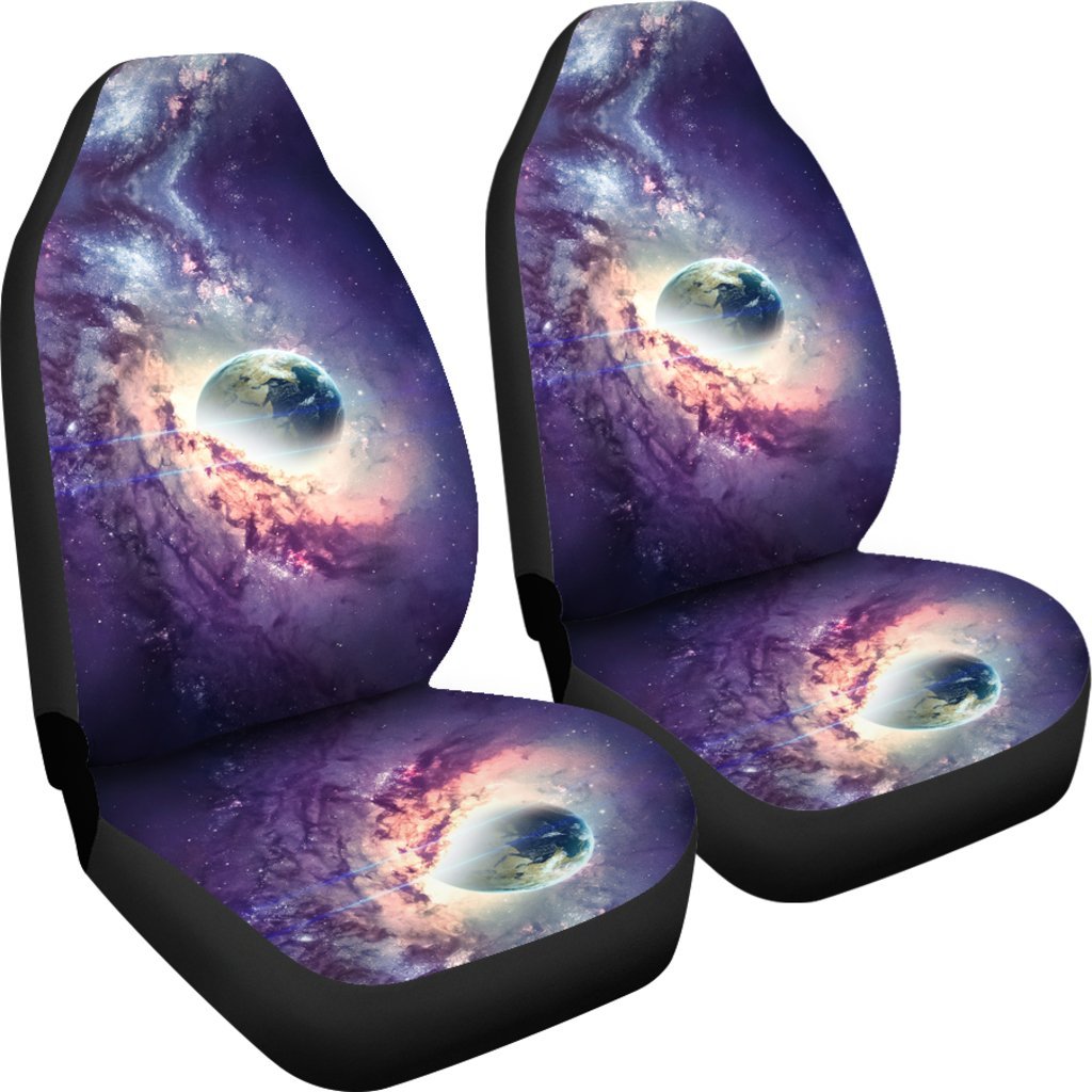 Purple Stardust Galaxy Space Print Universal Fit Car Seat Cover-grizzshop