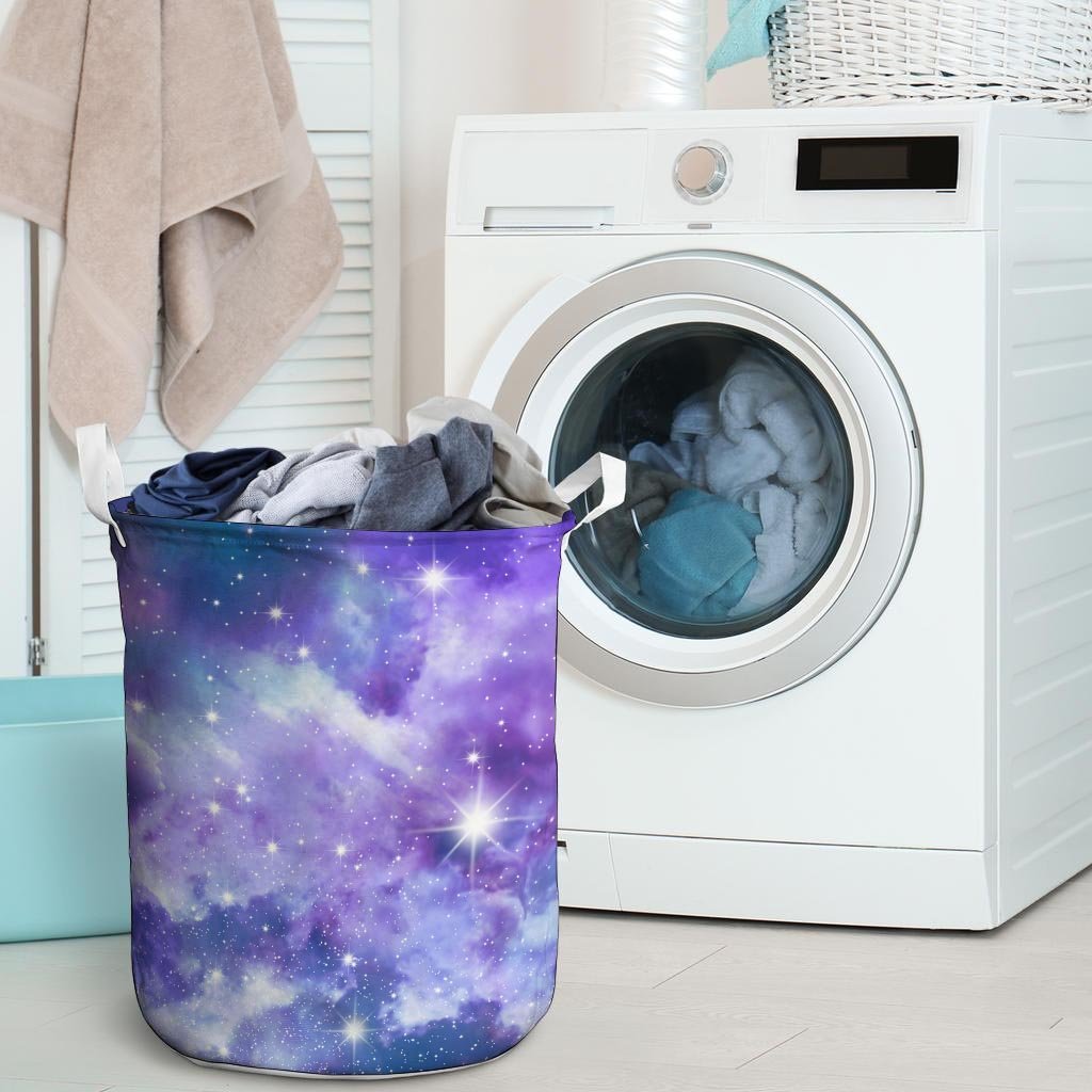 Purple Universe Galaxy Laundry Basket-grizzshop