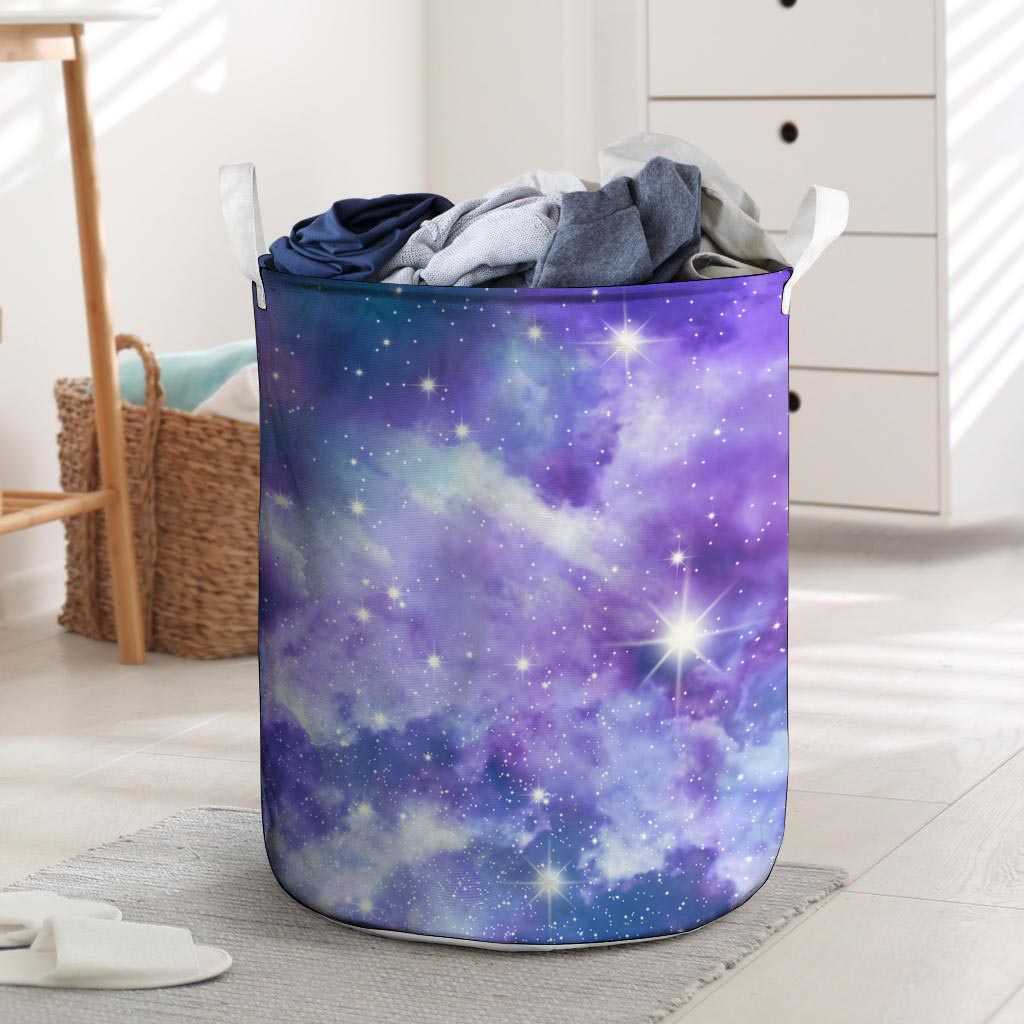 Purple Universe Galaxy Laundry Basket-grizzshop