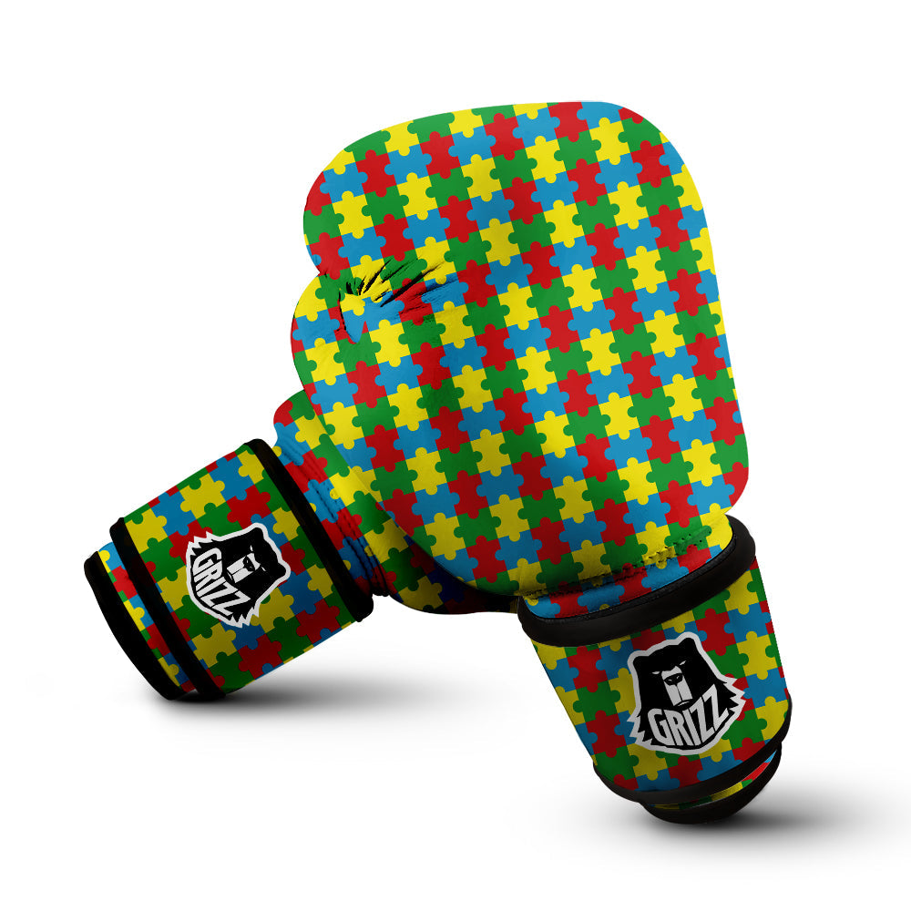 Puzzle Autism Awareness Print Pattern Boxing Gloves-grizzshop
