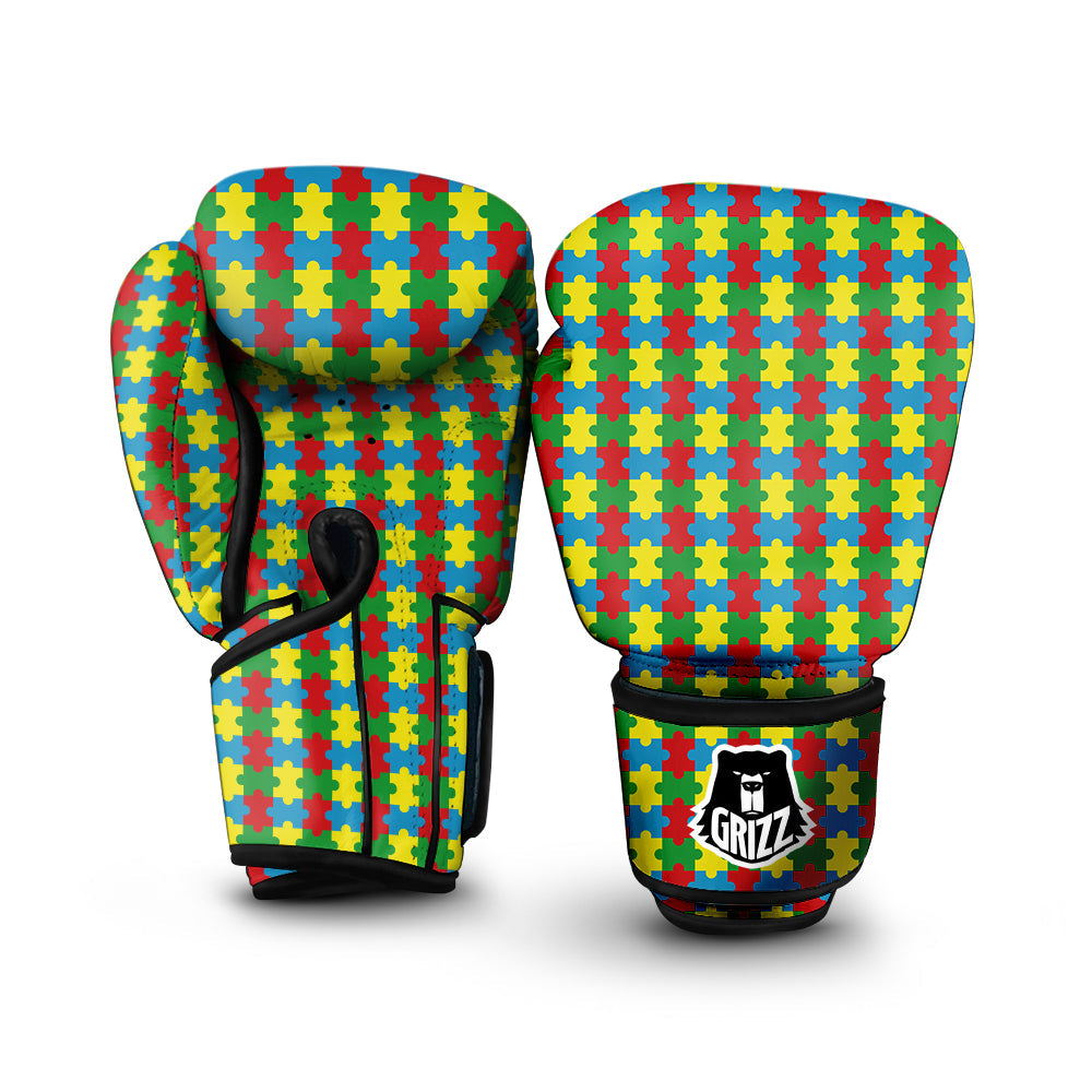 Puzzle Autism Awareness Print Pattern Boxing Gloves-grizzshop