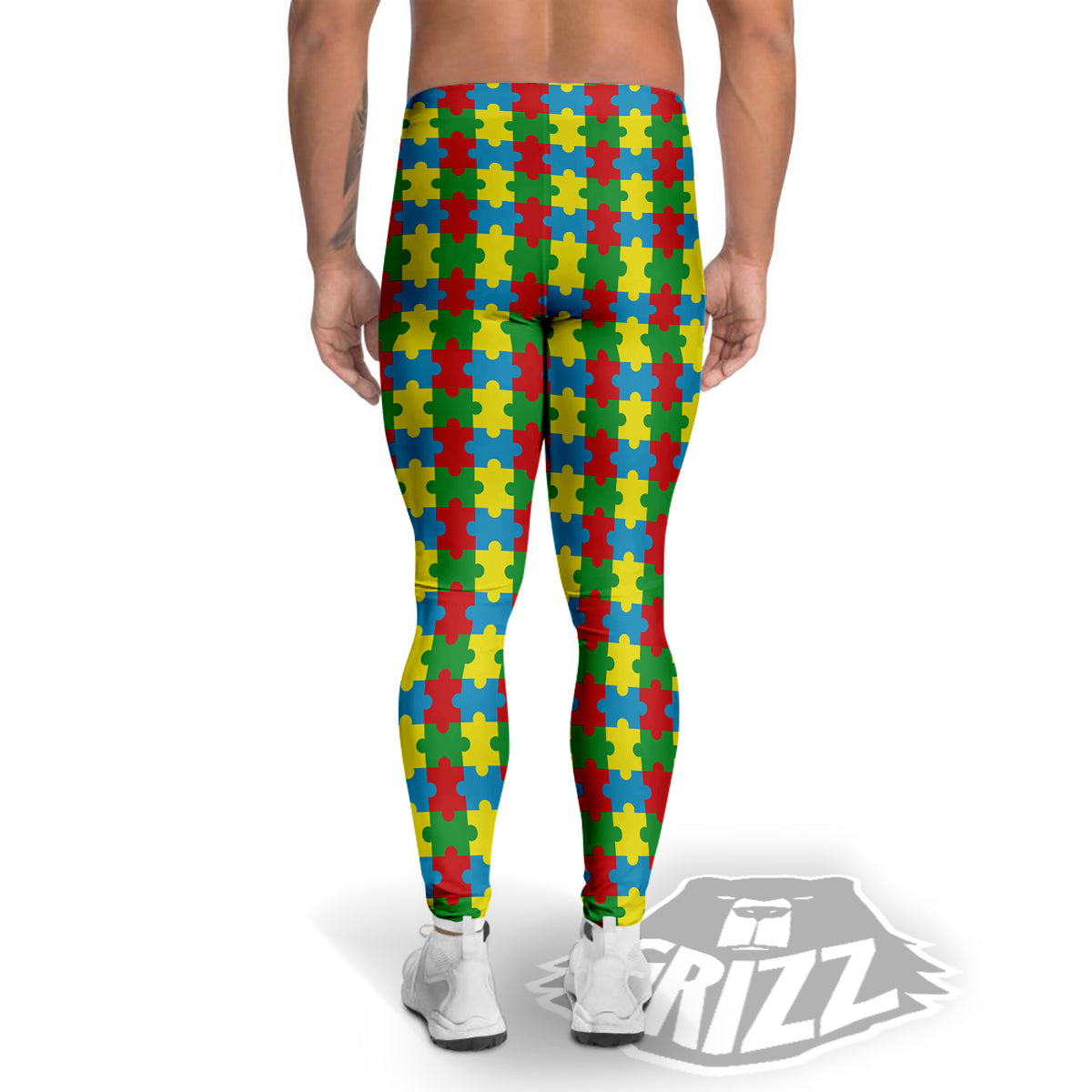 Puzzle Autism Awareness Print Pattern Men's Leggings-grizzshop