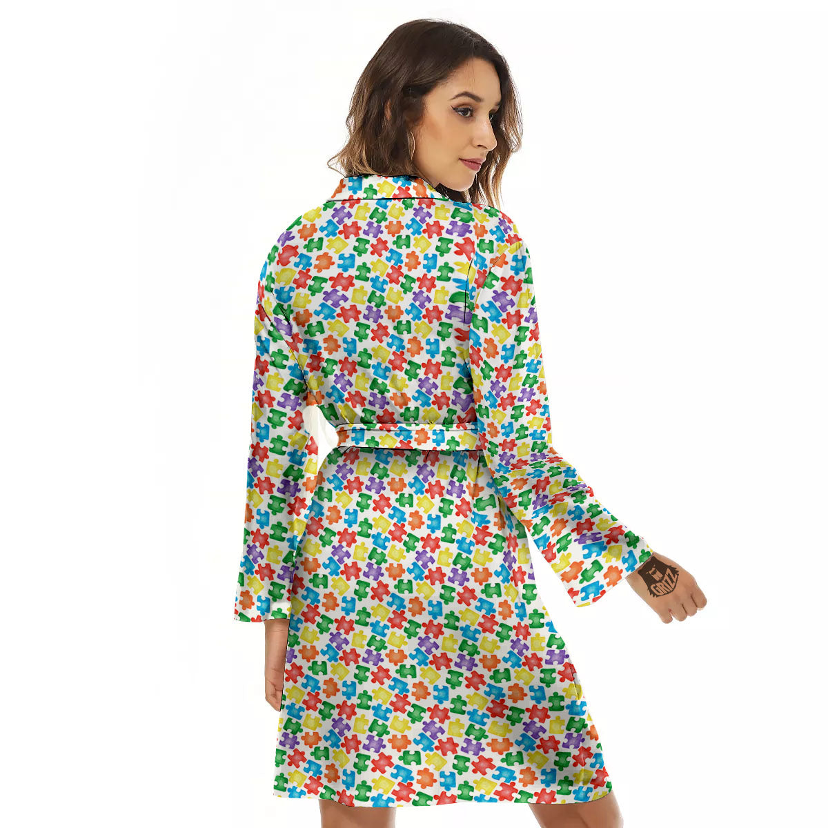 Puzzle Autism Awareness Print Women's Robe-grizzshop