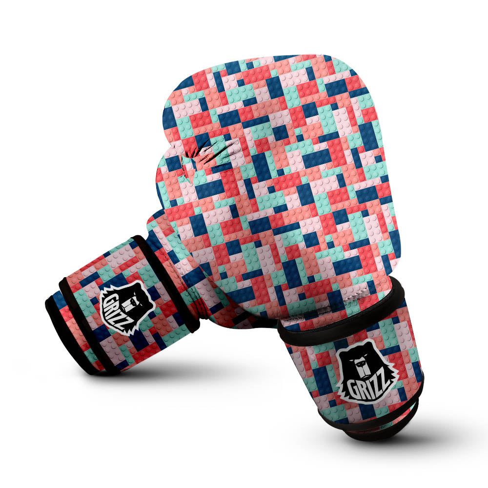 Puzzle Game Colorful Block Print Pattern Boxing Gloves-grizzshop