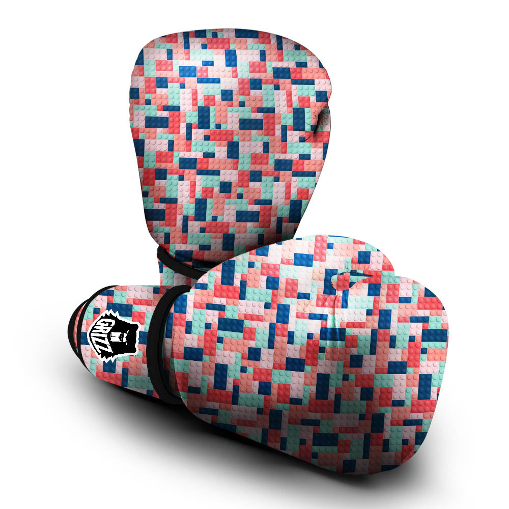 Puzzle Game Colorful Block Print Pattern Boxing Gloves-grizzshop