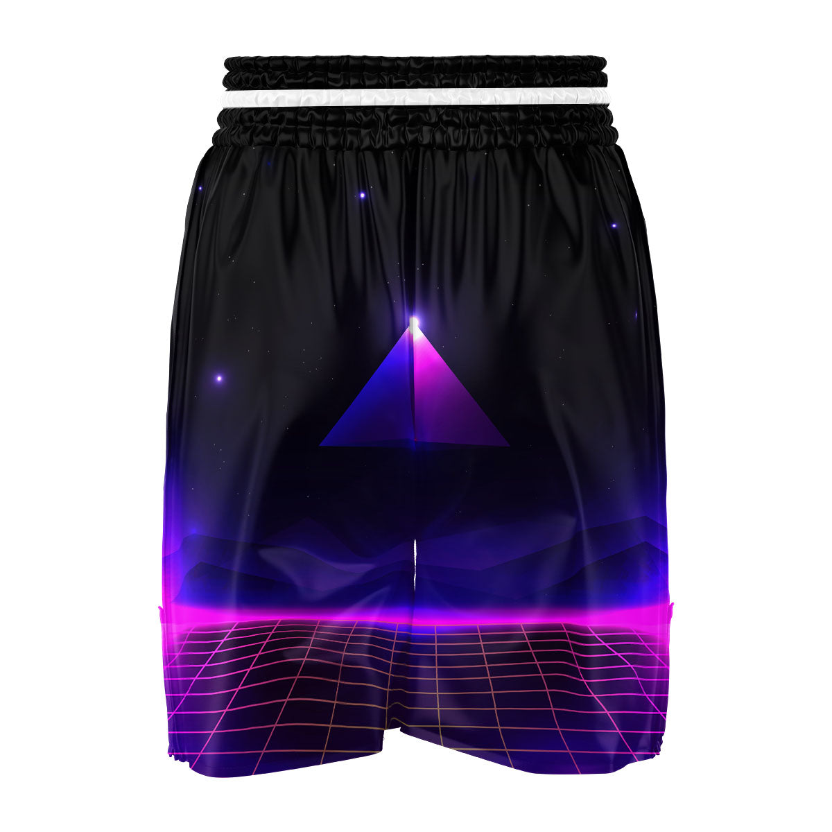 Pyramid Cloud Purple Print Boxing Shorts-grizzshop