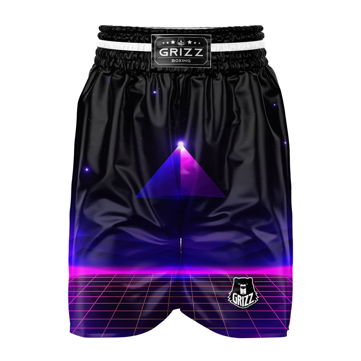 Pyramid Cloud Purple Print Boxing Shorts-grizzshop