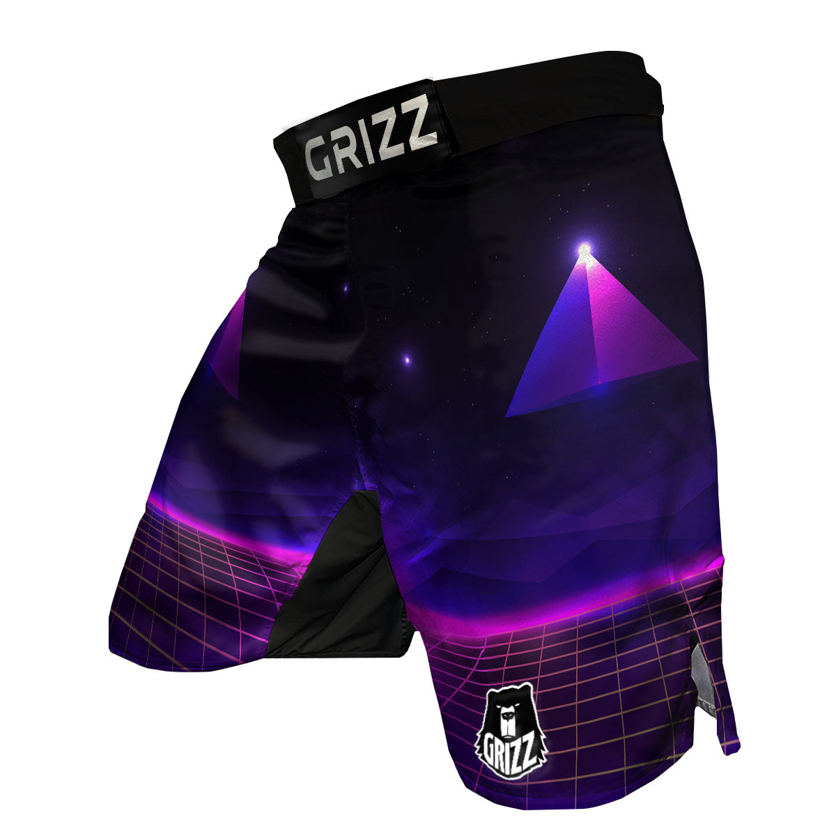Pyramid Cloud Purple Print MMA Shorts-grizzshop