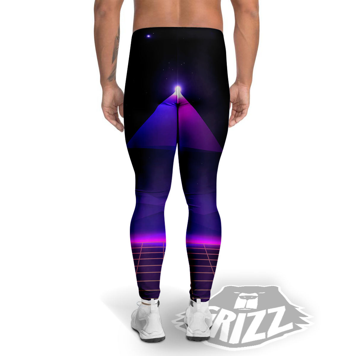 Pyramid Cloud Purple Print Men's Leggings-grizzshop