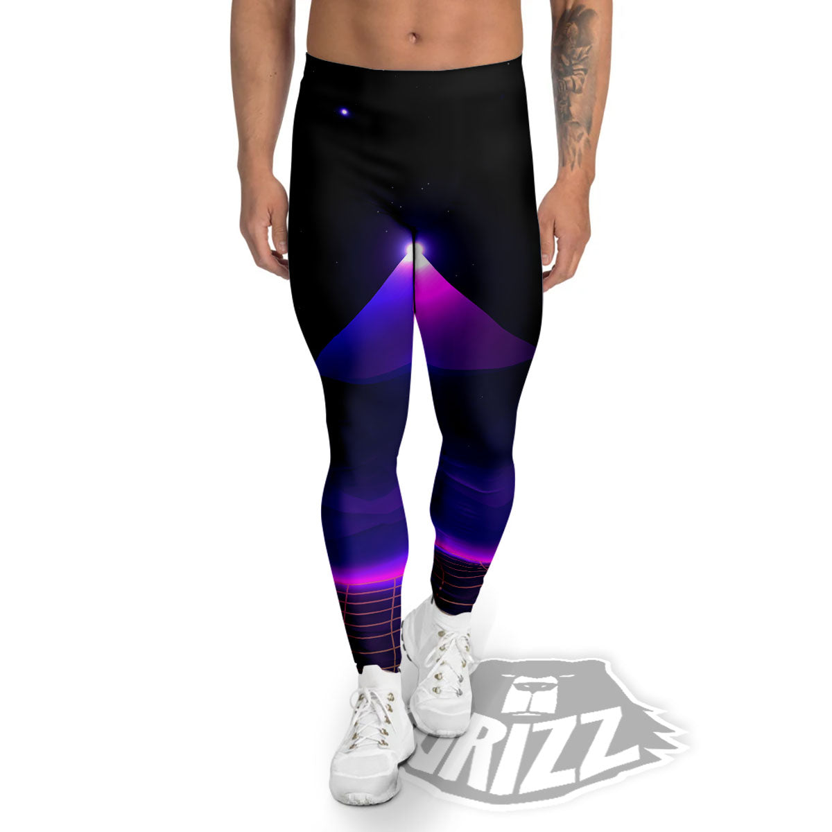 Pyramid Cloud Purple Print Men's Leggings-grizzshop