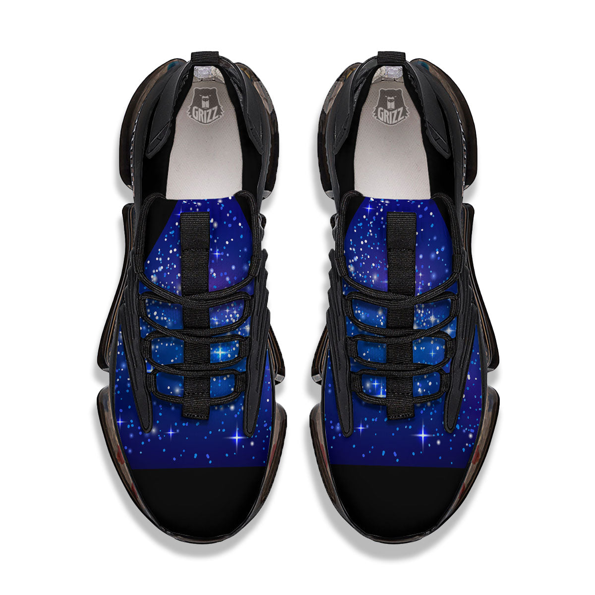Pyramid Galaxy Print Black Gym Shoes-grizzshop