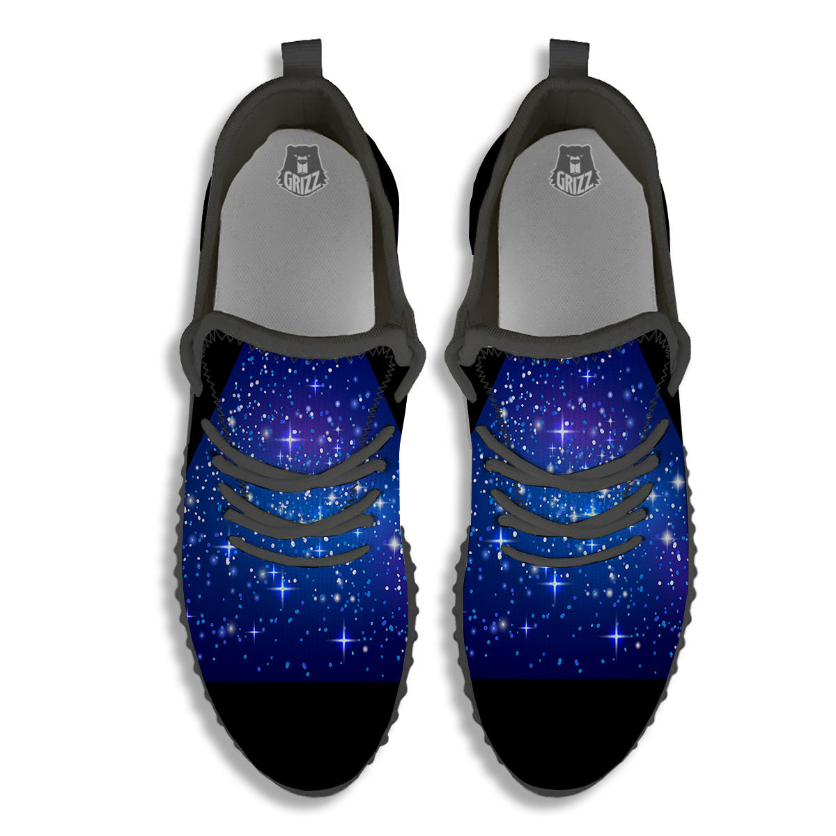Pyramid Galaxy Print Black Walking Shoes-grizzshop