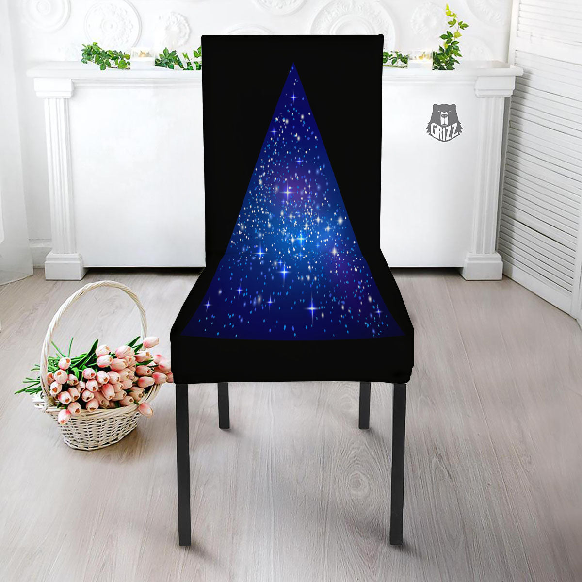 Pyramid Galaxy Print Dining Chair Slipcover-grizzshop