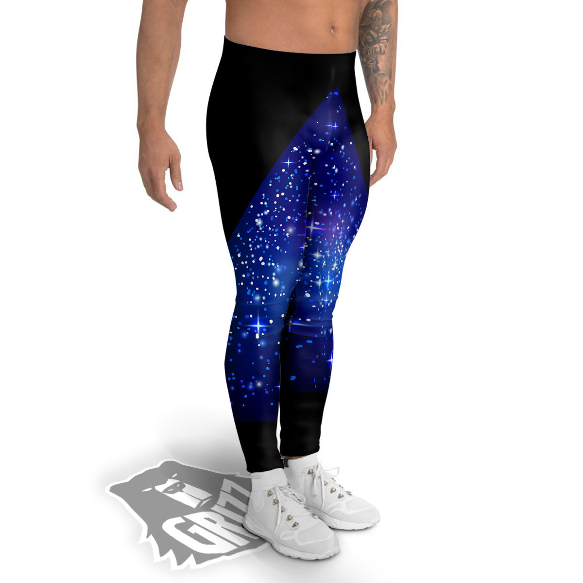 Pyramid Galaxy Print Men's Leggings-grizzshop