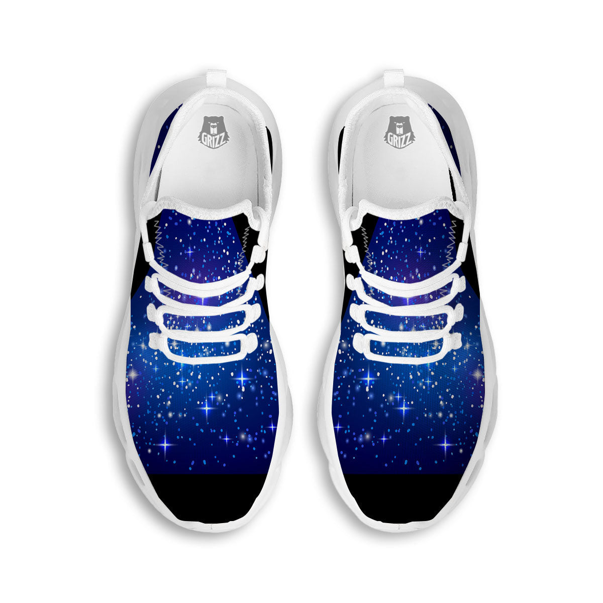 Pyramid Galaxy Print White Running Shoes-grizzshop
