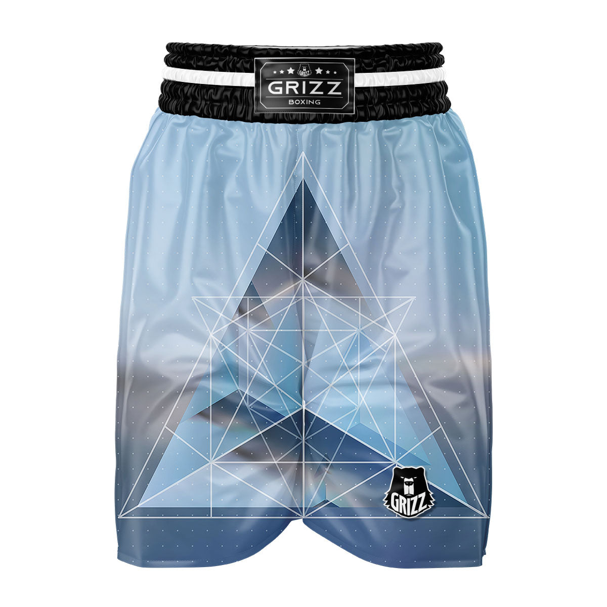 Pyramid Geometric Print Boxing Shorts-grizzshop