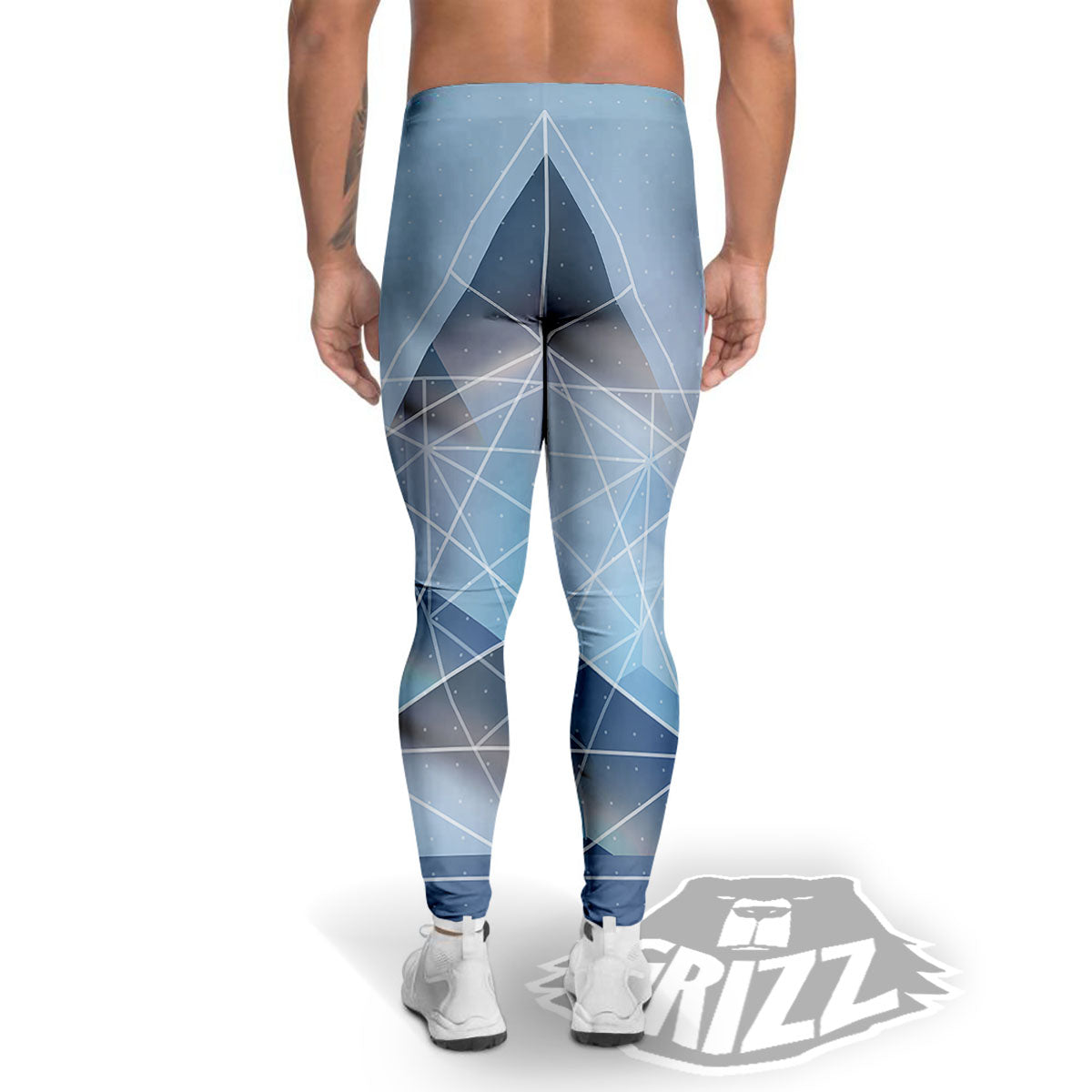 Pyramid Geometric Print Men's Leggings-grizzshop
