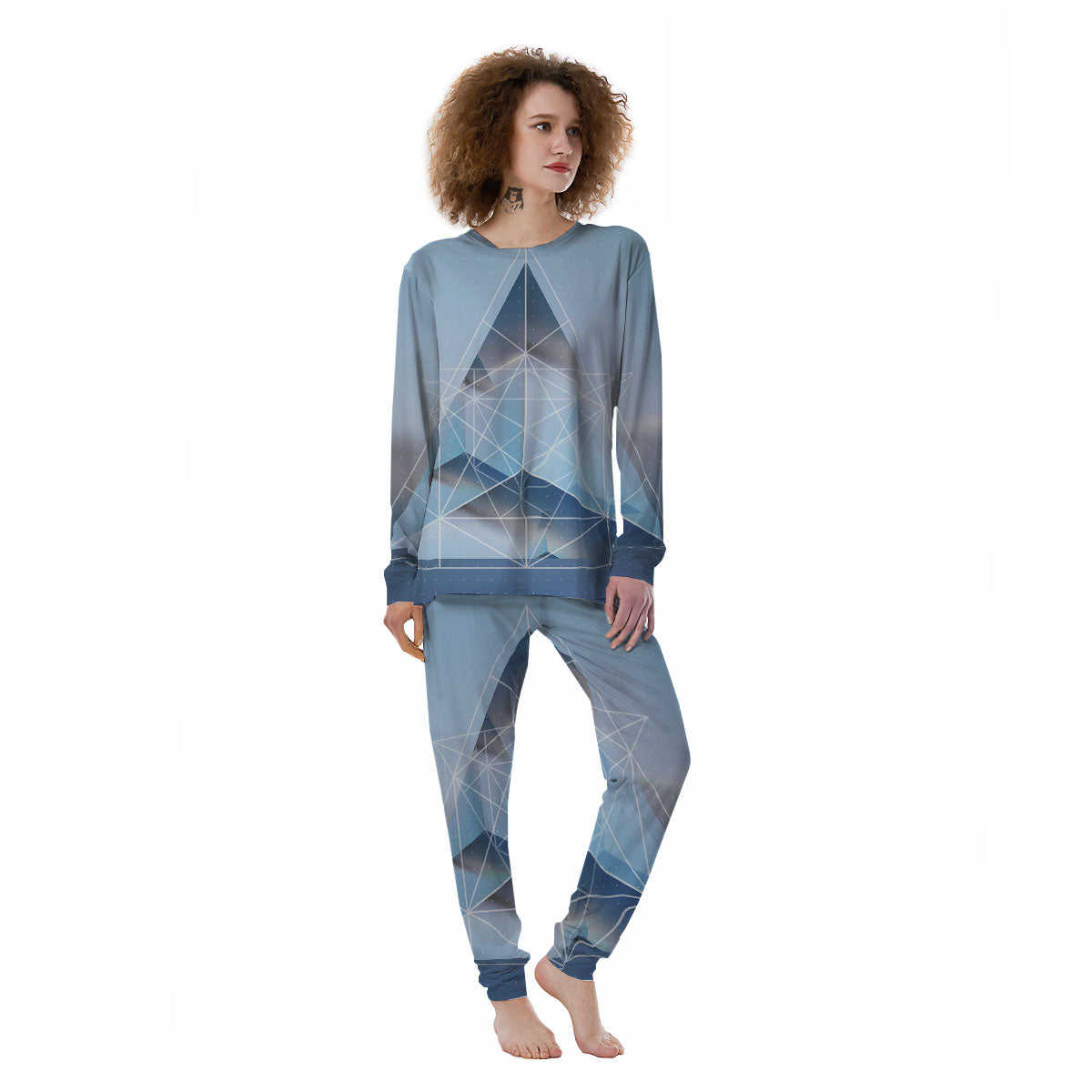 Pyramid Geometric Print Women's Pajamas-grizzshop