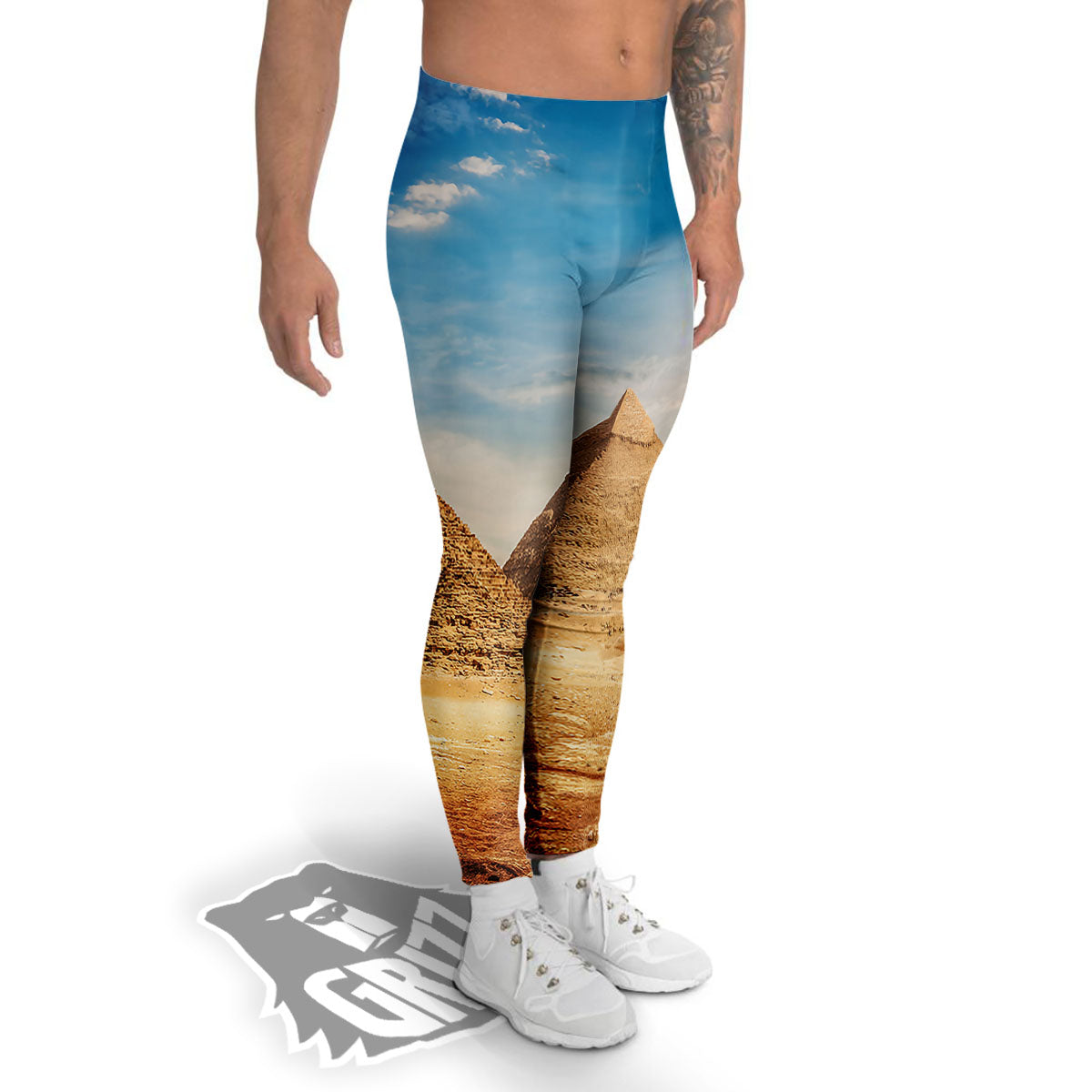 Pyramid Giza Print Men's Leggings-grizzshop