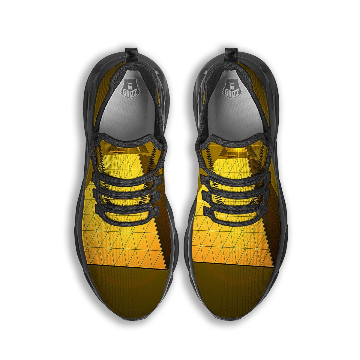 Pyramid Golden Print Black Running Shoes-grizzshop