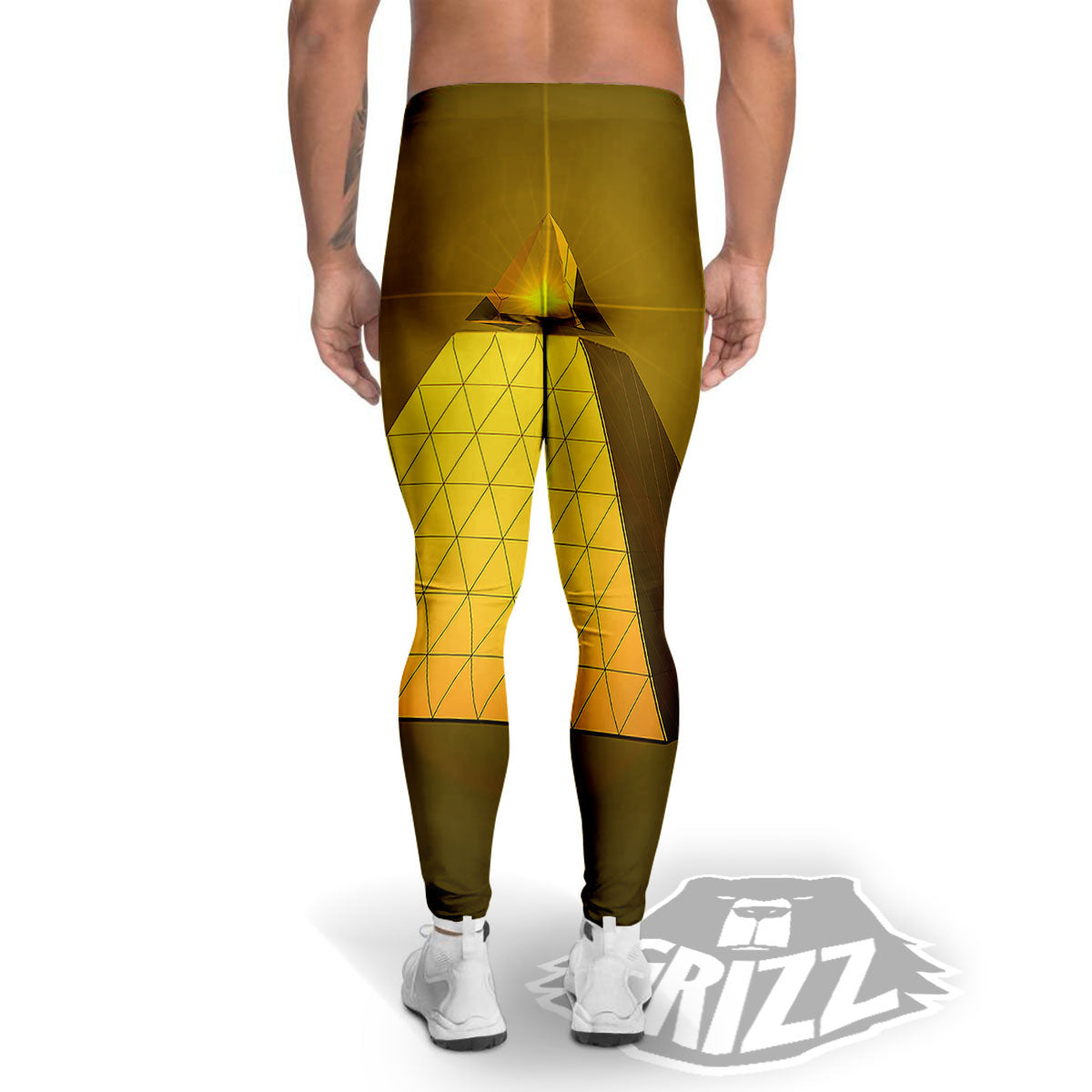 Pyramid Golden Print Men's Leggings-grizzshop