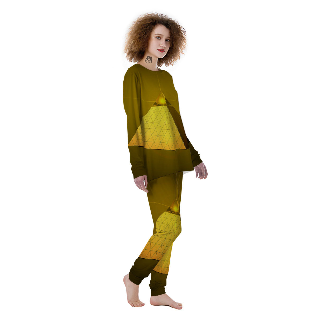 Pyramid Golden Print Women's Pajamas-grizzshop