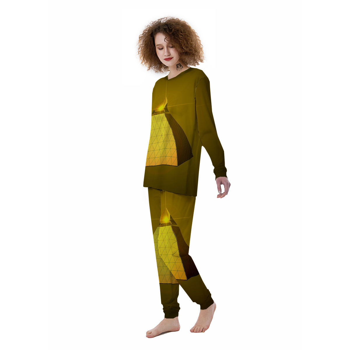Pyramid Golden Print Women's Pajamas-grizzshop