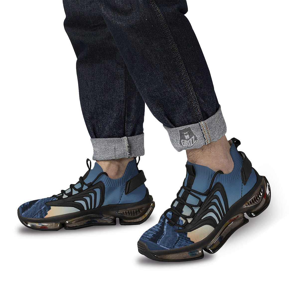 Pyramid Mayan Print Black Gym Shoes-grizzshop