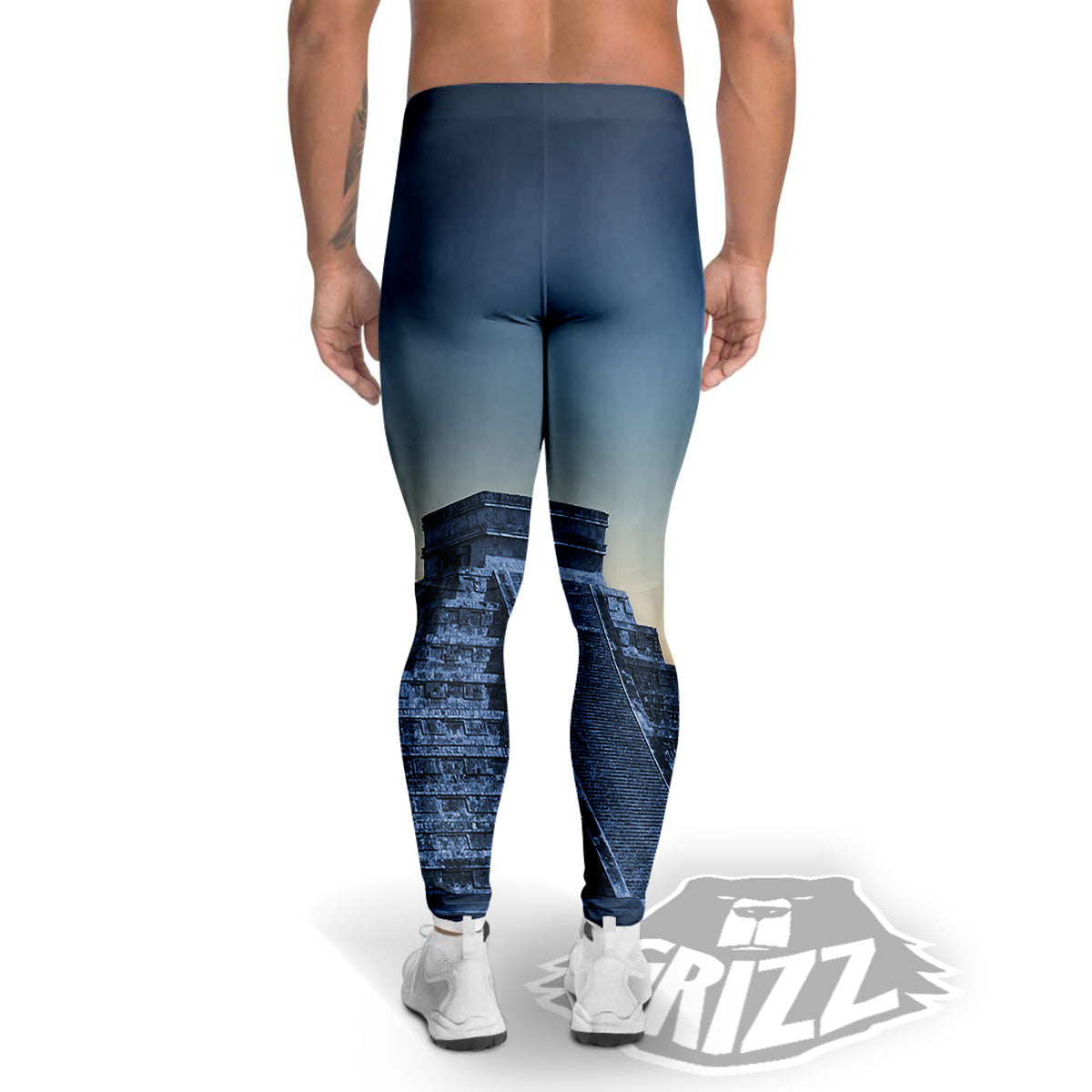 Pyramid Mayan Print Men's Leggings-grizzshop
