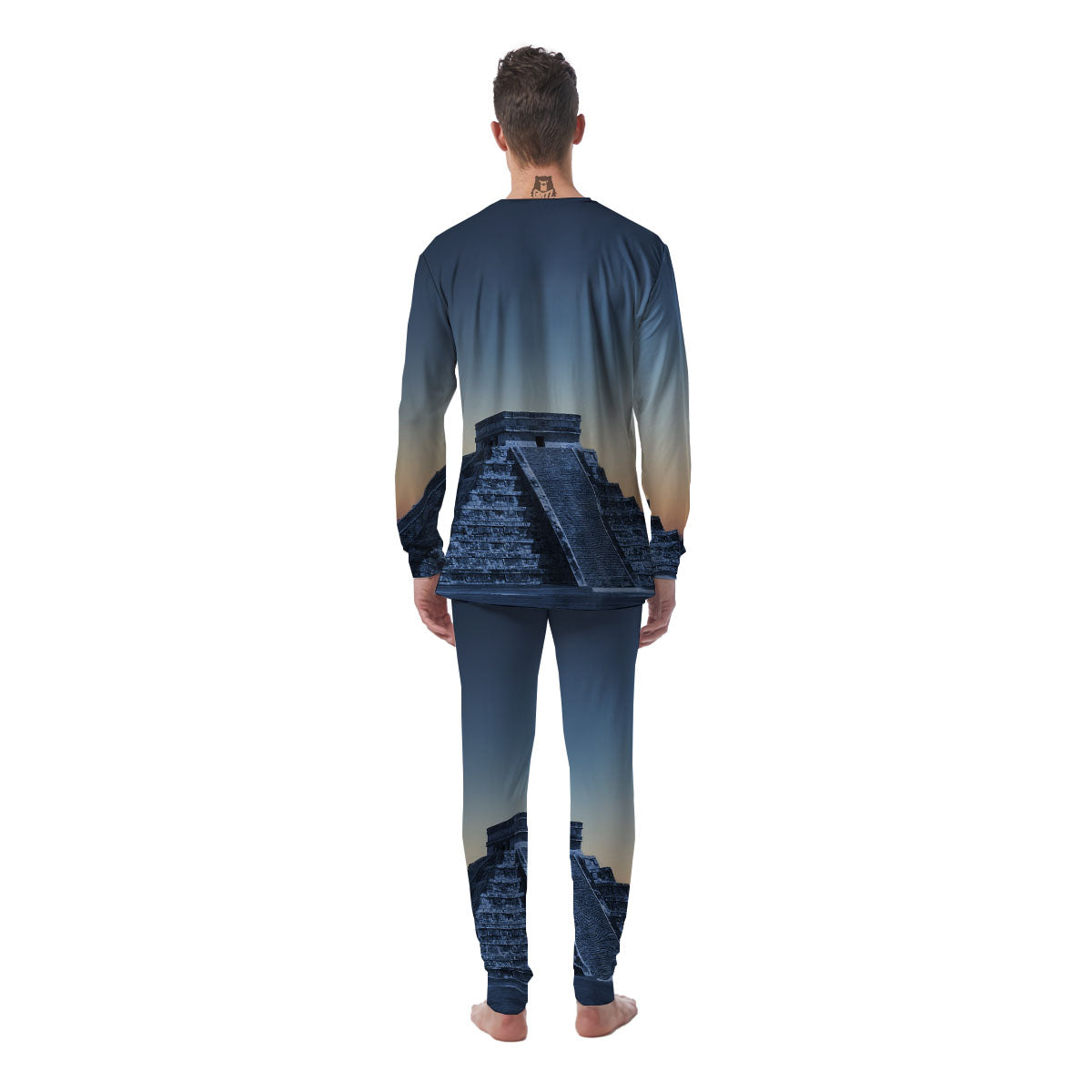 Pyramid Mayan Print Men's Pajamas-grizzshop