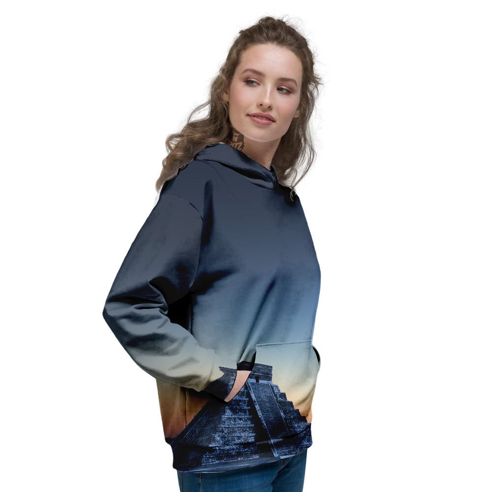 Pyramid Mayan Print Women's Hoodie-grizzshop