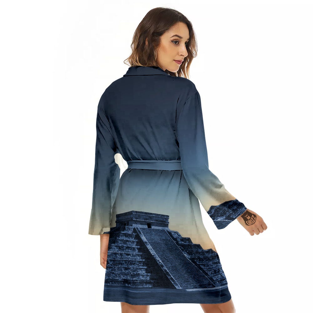 Pyramid Mayan Print Women's Robe-grizzshop