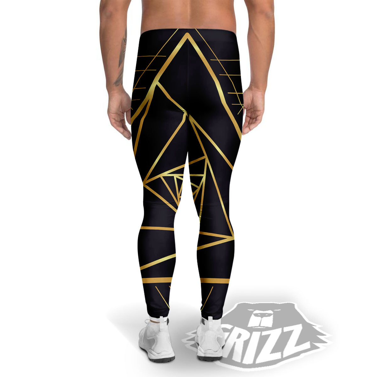 Pyramid Rose Print Men's Leggings-grizzshop