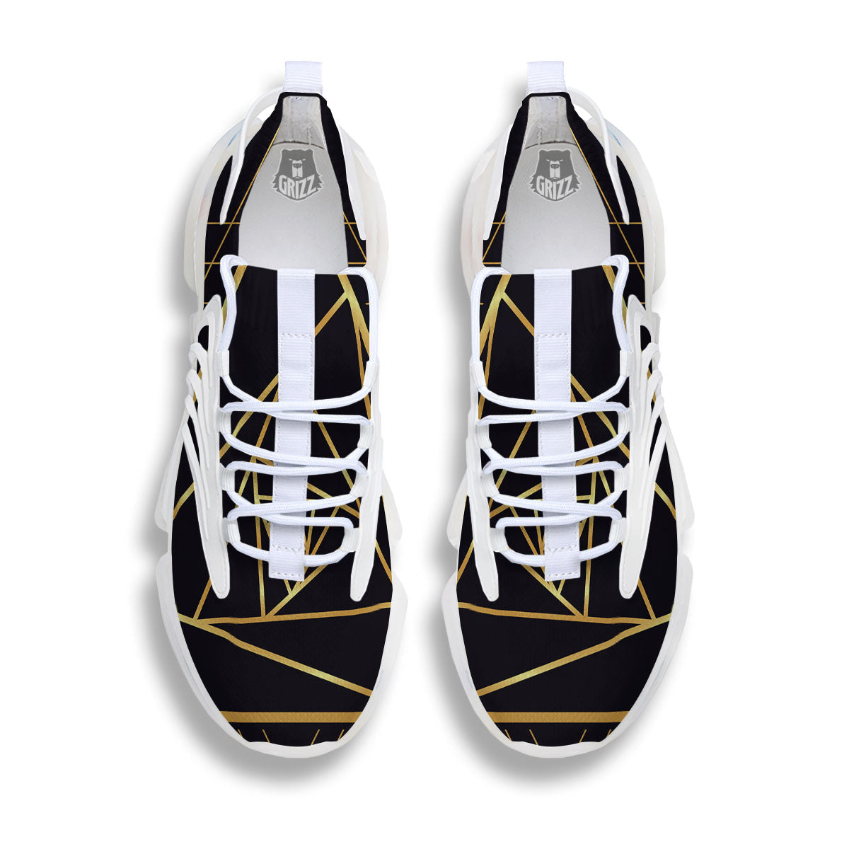 Pyramid Rose Print White Gym Shoes-grizzshop