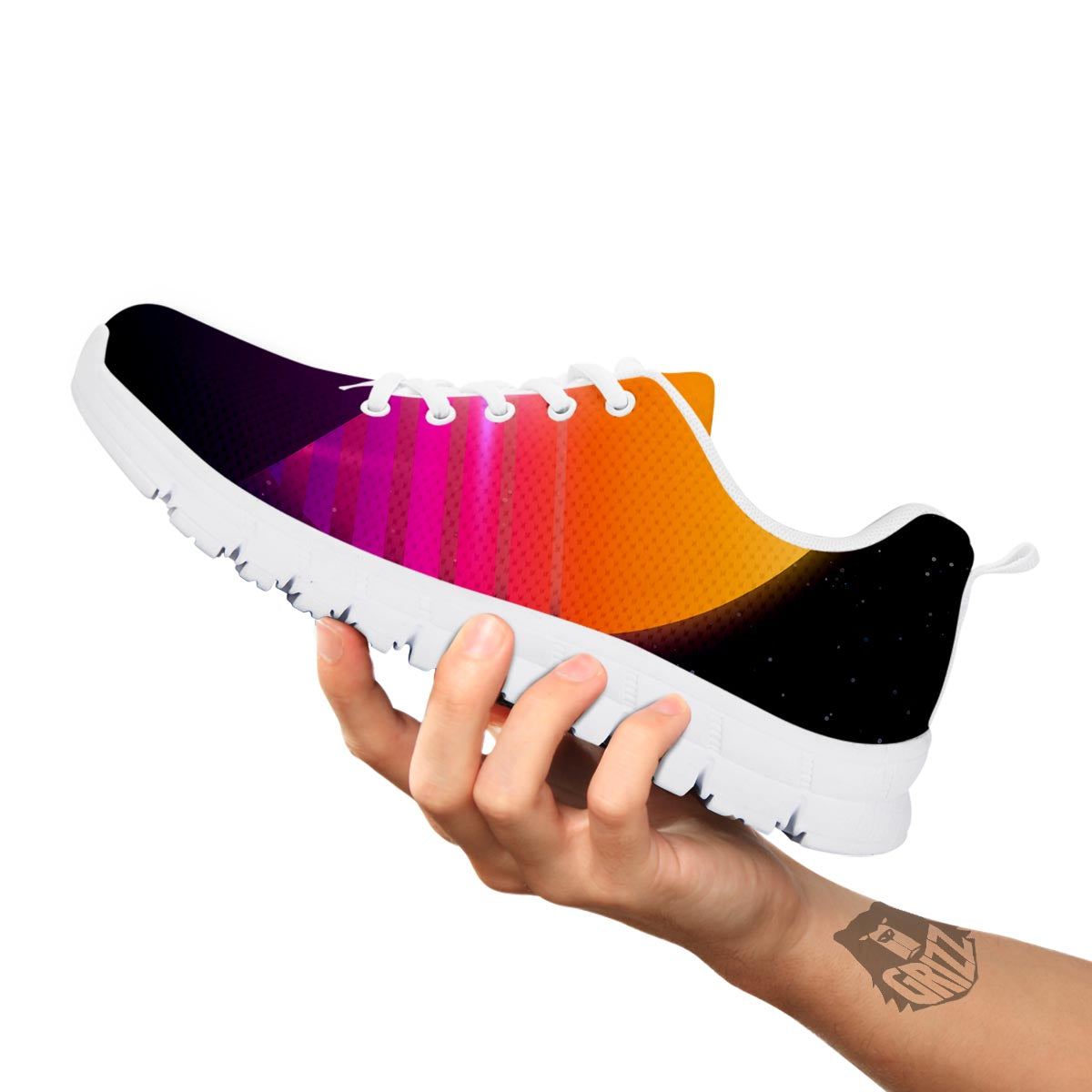 Pyramid Synthwave Print White Sneaker-grizzshop
