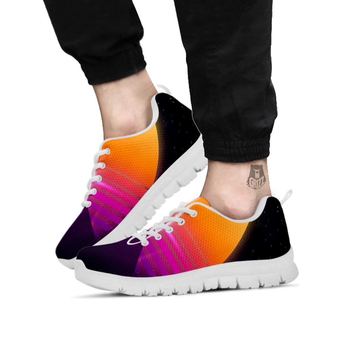 Pyramid Synthwave Print White Sneaker-grizzshop
