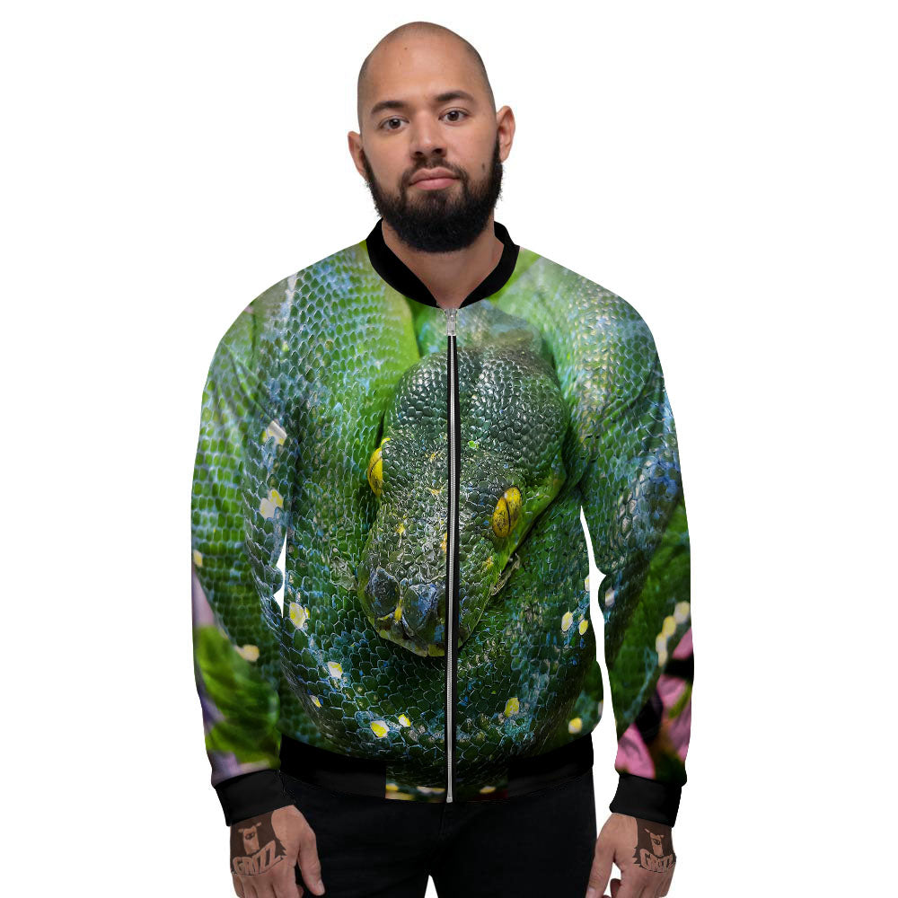 Python Snakeskin Print Men's Zip Up Hoodie