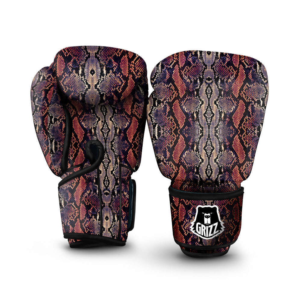 Python Snakeskin Brick Red Print Boxing Gloves-grizzshop