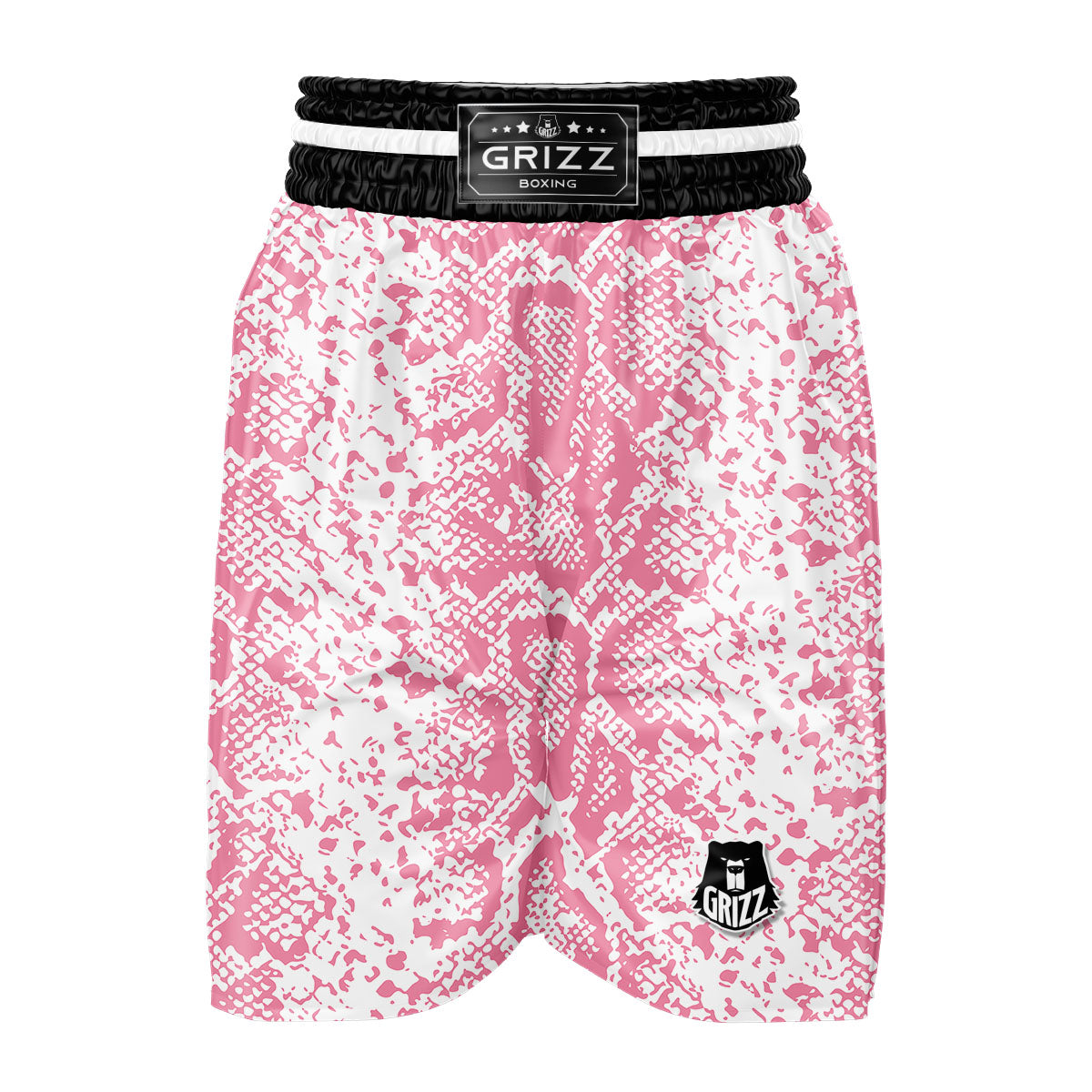 Python Snakeskin Pink Print Boxing Shorts-grizzshop